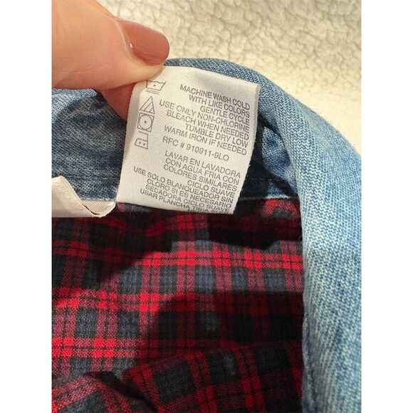 Bobbie Brooks Women's L Red Plaid Button-Up Holiday Shirt Vintage - Picture 11 of 11